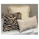 Zebra Print & Faux Fur Accent Pillows