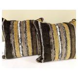 Decorative Striped Throw Pillows (Lot of 2)