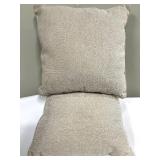 Beige Diamond Pattern Throw Pillows (Lot of 2)