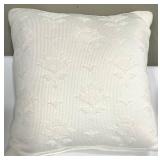 Frontgate Decorative Pillows - Tropical Floral Print & White Embossed Texture (Lot of 2)