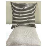 DV KAP HOME Throw Pillow - Gray Stripe Geometric Pattern