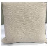 Decorative Throw Pillows Beige Herringbone & Black Geometric Pattern (Lot of 2)