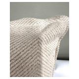 Decorative Throw Pillows Beige Herringbone & Black Geometric Pattern (Lot of 2)