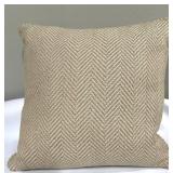 Beige Throw Pillows - 3-Pack with Herringbone, Textured & Paisley Fabrics