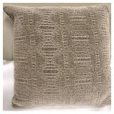 Throw Pillows - 3-Piece Beige Plaid & Textured Cream Set