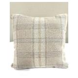 Summer Classics Throw Pillows - Beige Plaid & Textured Linen Set of 3
