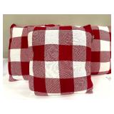 Red Buffalo Check Throw Pillows - Set of 3