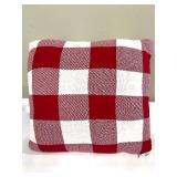 Red & White Buffalo Check Throw Pillows - Set of 3
