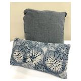 Blue Gray Decorative Pillows (Lot of 3)