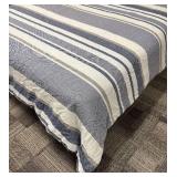Hotel Collection Queen Comforter - Striped Blue & White Pattern