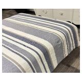 Hotel Collection Queen Comforter - Striped Blue & White Pattern