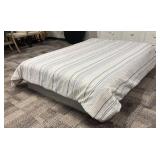 Full/Queen Striped Comforter - Neutral Gray & Beige