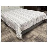 Full/Queen Striped Comforter - Neutral Gray & Beige