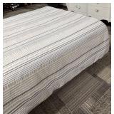 Full/Queen Striped Comforter - Neutral Gray & Beige