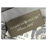 Harbor House Queen Duvet with Insert & 2 Pillow Shams - Navy Ivory Paisley Pattern