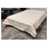 Pillowfort Peach & White Striped Comforter - Queen Size