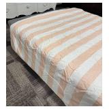 Pillowfort Peach & White Striped Comforter - Queen Size