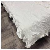 Simply Shabby Chic Twin Size White Comforter & Ruffled Edge