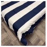 Room Essentials Full Size Navy & White Stripe Comforter