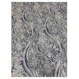 King Duvet Cover - Paisley Pattern - Navy On Cream