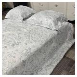 Artisan de Luxe Home King Comforter & Pillow Shams - Paisley Pattern Gray/Blue