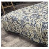 King Duvet Cover with Insert & 2 Pillow Shams - Paisley Navy Print