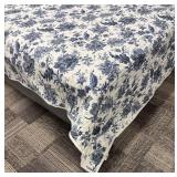 Bee & Willow King Comforter - Floral Blue & White Print