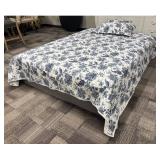Bee & Willow King Comforter - Floral Blue & White Print