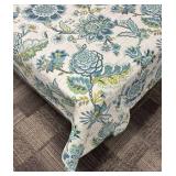 Queen Bedspread Set with 2 Pillow Shams - Floral Teal & Blue Quilt Pattern