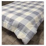 Tommy Hilfiger Queen Comforter - Light Blue & White Checkered Pattern