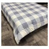 Tommy Hilfiger Queen Comforter - Light Blue & White Checkered Pattern