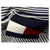 Tommy Hilfiger Twin Size Comforter - Navy White Stripes