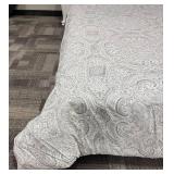 Gray & White Paisley Queen Comforter