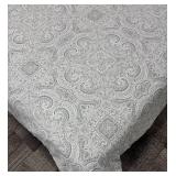 Gray & White Paisley Queen Comforter