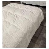 Full/Queen Comforter - White Quilted Box-Stitch