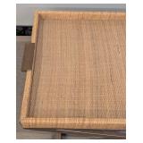 Vieux Carre Coffee Table - 47 x 28 x 16 in - Rattan Tray Top & Bronze Base