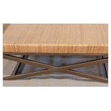 Vieux Carre Coffee Table - 47 x 28 x 16 in - Rattan Tray Top & Bronze Base