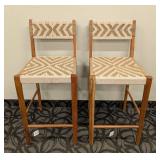 Global Influences Bar Height Stools Pair - 19 in W x 21 in D - 28 in Seat - 43 in Back