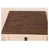 Wood Storage Table & 2 Woven Baskets - 20 x 15.5 in, 32 in High