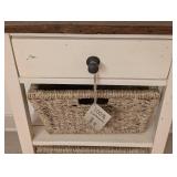 Wood Storage Table & 2 Woven Baskets - 20 x 15.5 in, 32 in High