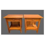 Nichols & Stone Wood Side Tables Pair - 26W x 17D x 27H