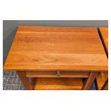 Nichols & Stone Wood Side Tables Pair - 26W x 17D x 27H