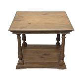 Wood Side Table - 28 in W x 24 in D x 24 in H