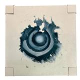 Abstract Blue Circular Spiral Art Print - 30 x 30 in Wall Decor