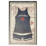 Lifeguard Wall Sign - Vintage Wood Panel & 20 x 32 in