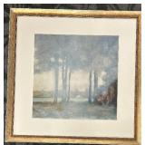 Framed Landscape Painting - 22 x 22 in - Gold Beaded Frame