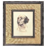 Framed Dog Portrait & Burlap Mat - 19 x 21 in Wall Art
