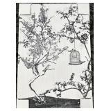 Wall Art Print - Tree & Bird Cage Motif, Black & White, 30 x 40 in