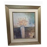 Framed Floral Vase Painting 47 x 55 in