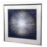 Abstract Starburst Framed Art Print - 39 x 39 in, White Mat & Metallic Frame